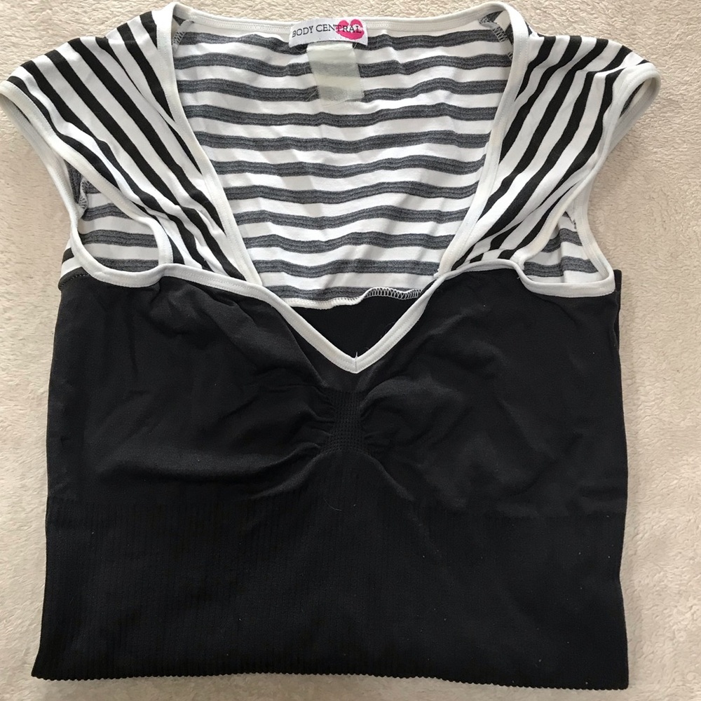 Black and white tight shirt